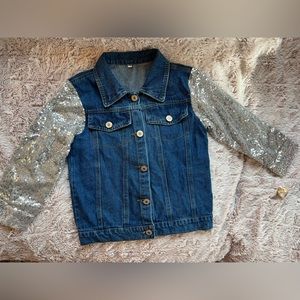 Girls Unicorn Jean Jacket Size 5